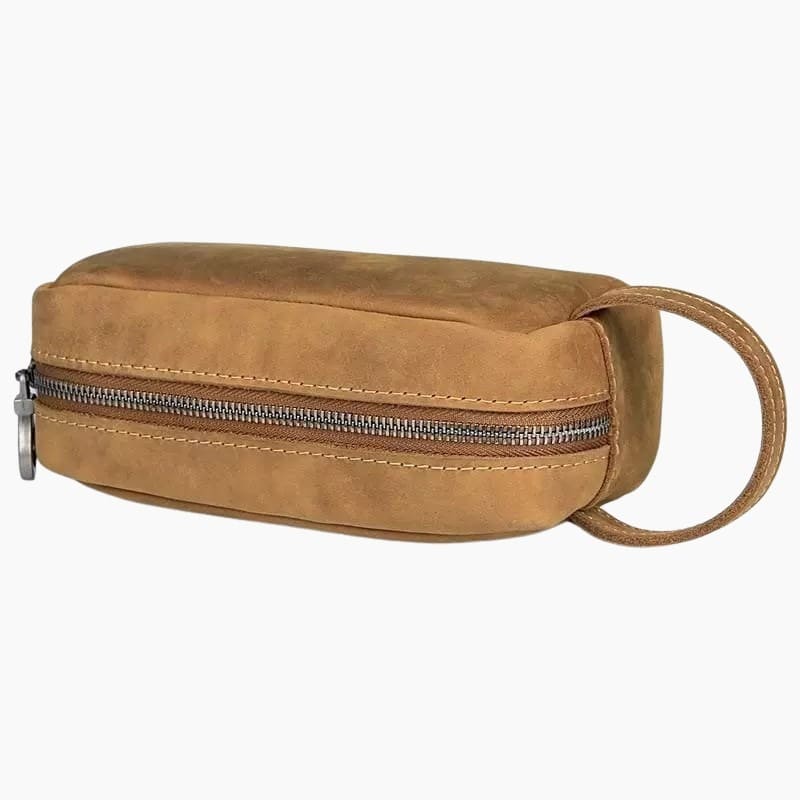 Trousse de toilette homme cuir marron variante 2 - À vos trousses