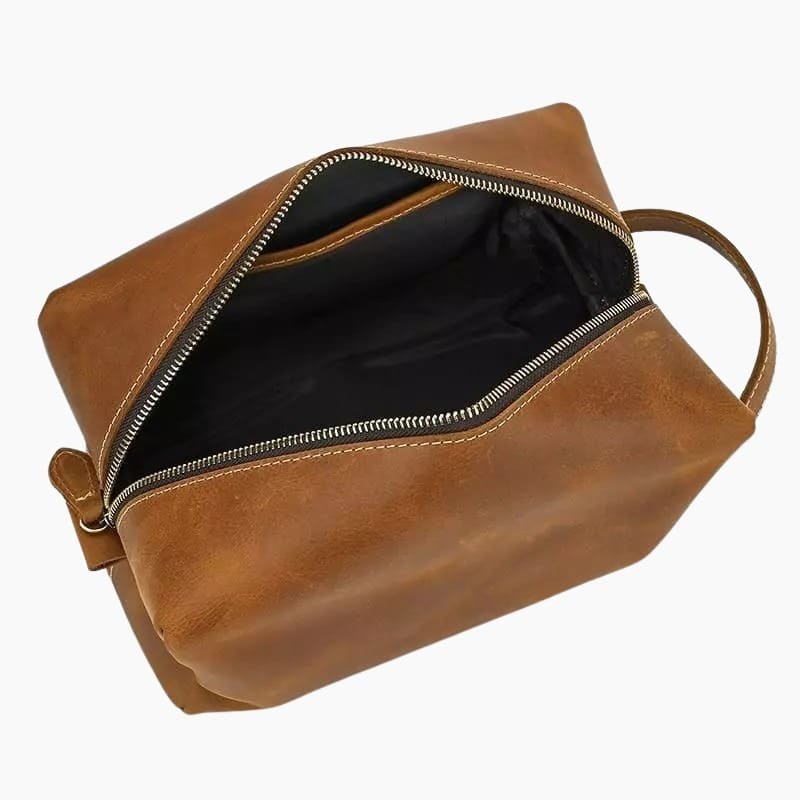 Trousse de toilette homme cuir marron variante 3 - À vos trousses