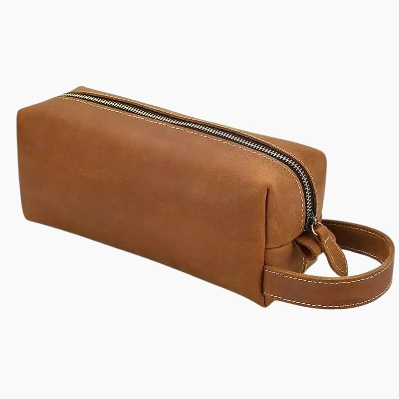 Trousse de toilette homme cuir marron variante 4 - À vos trousses