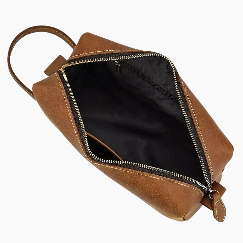 Trousse de toilette homme cuir marron variante 4 - À vos trousses