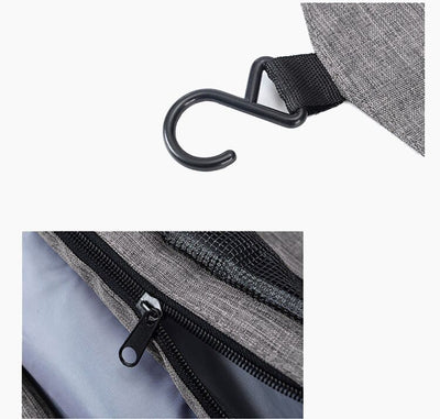 Trousse de toilette pliable à suspendre gris - À vos trousses