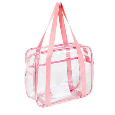 Grande trousse de toilette transparente rose - À vos trousses