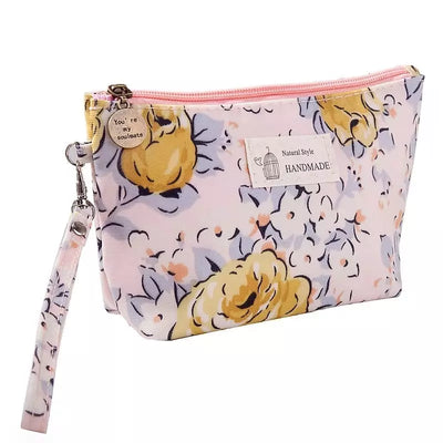 Trousse de toilette femme tissu rose clair - À vos trousses