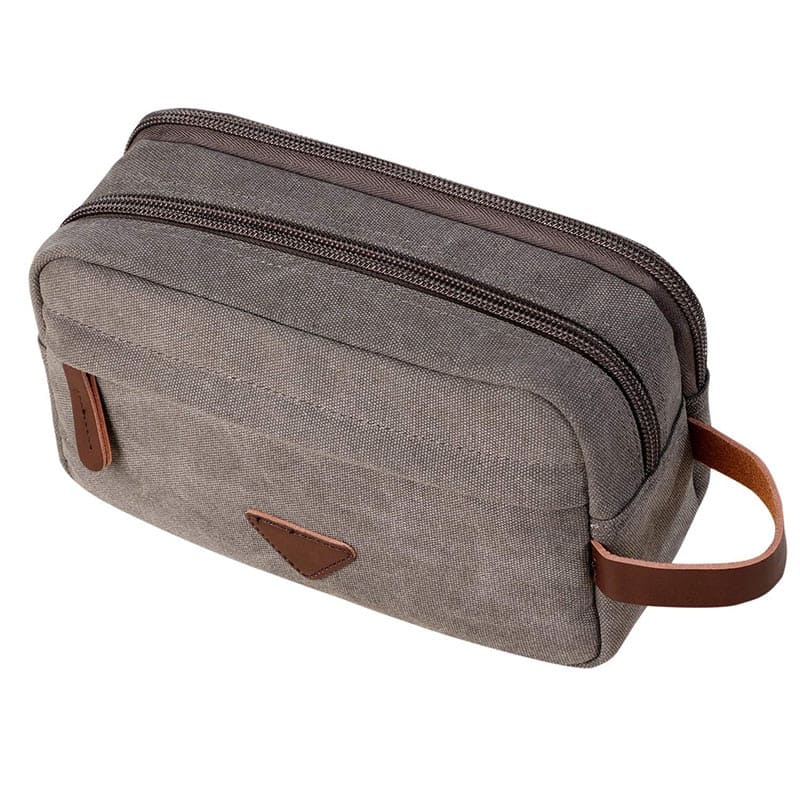 Trousse de toilette homme double zip gris - À vos trousses