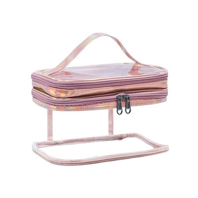 Trousse de toilette transparente femme rose - À vos trousses